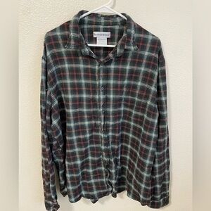 Men’s Plaid Seventh Avenue‎ Button Up Long Sleeve XXL